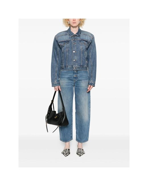 Haikure Blue Button-Fastening Denim Jacket