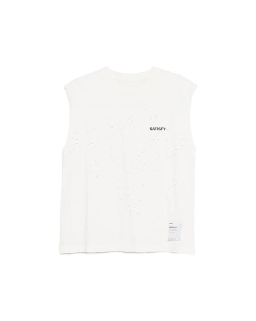 Satisfy White Crew-Neck Vest for men