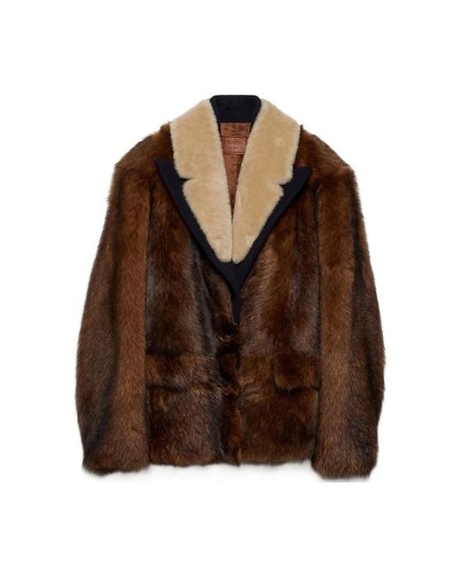Prada Brown Shearling Coat