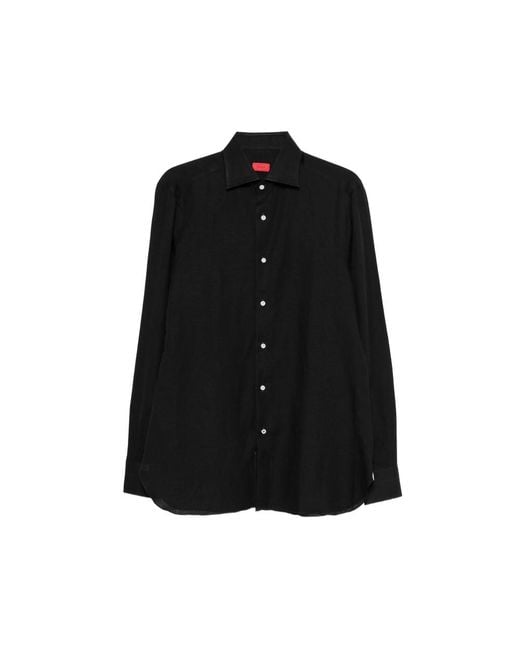 Isaia Black Buttoned Shirt for men