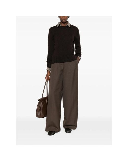 Aragona Black Ribbed-Trim Sweater
