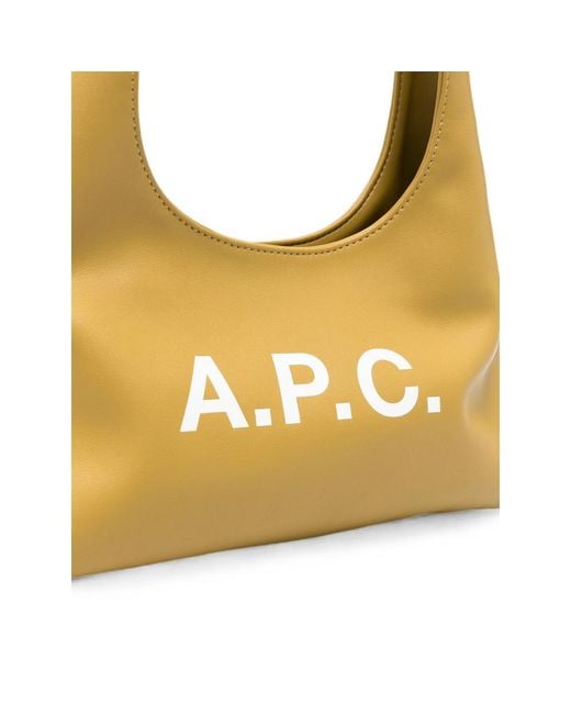 A.P.C. Metallic A. P.C. Baby Ninon Logo-Print Tote Bag
