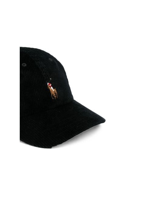 Ralph Lauren Black Logo-Embroidered Beanie Hat
