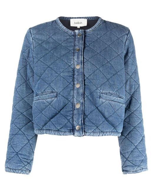Ba&sh Quilted Buttondown Denim Jacket in Blue Lyst