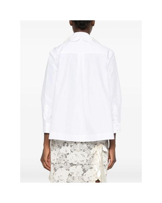 Simone Rocha White Embellished-Collar Shirt
