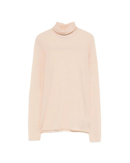 Carven Natural Turtleneck Long-Sleeves T-Shirt