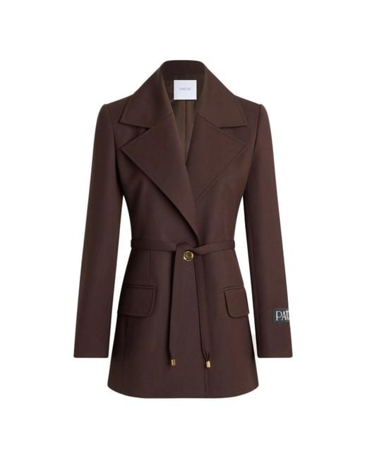 Patou Black Single-Breasted Belted Wool Jacket