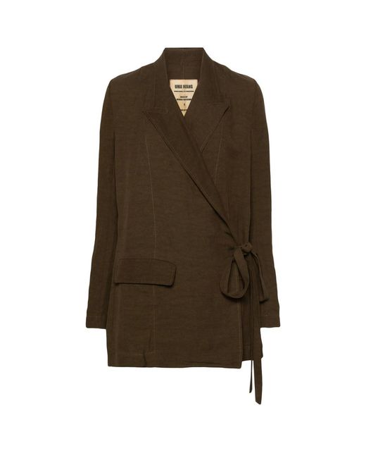 Uma Wang Green Khloe Wrap-Around Blazer