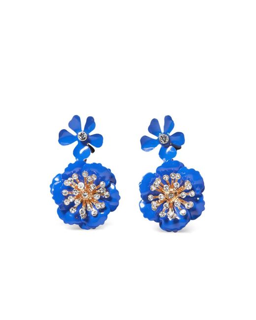 Carolina Herrera White And Dangle Earrings