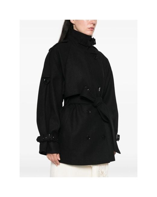 Gestuz Black Gzavic Double-Breasted Belted Coat