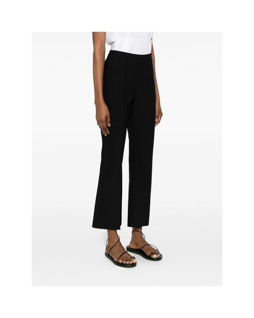 Vince Black Cropped Trousers With Elasticated Waistband