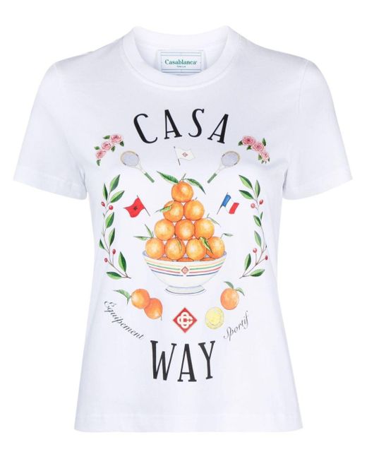 Casablancabrand White Casa Way Organic Cotton T-Shirt