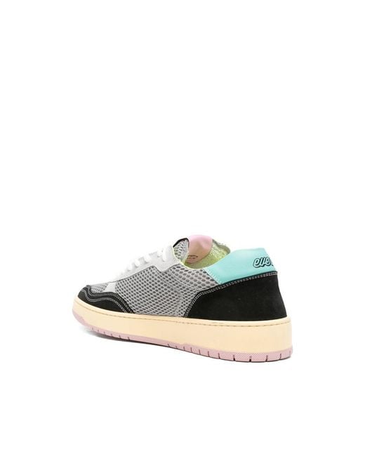 Evenuel White Equal Mesh-Panelled Suede-Trim Sneakers for men
