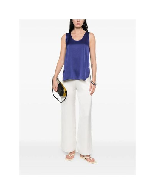 Calvin Klein Blue Top Scoop Neck