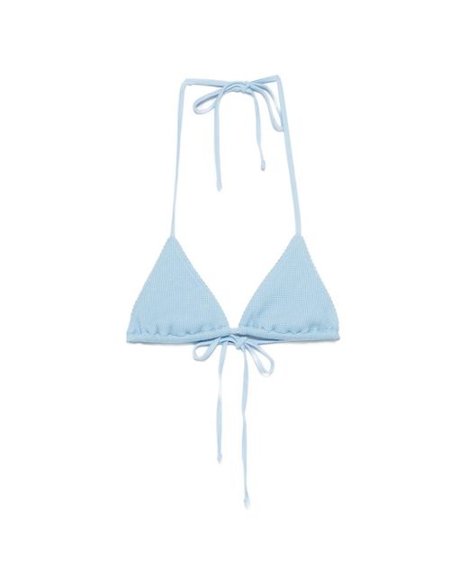 Frankie's Bikinis Blue Nick Tie-Detail Bikini Top