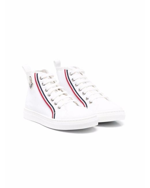 Moncler White High-Top Lace-Up Trainers
