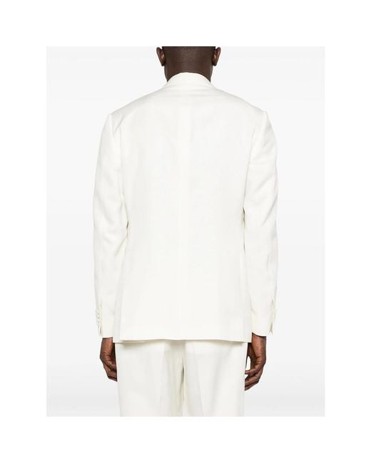 Lardini White Double-Breasted Blazer for men