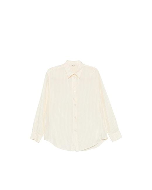 Barena White Mimma Sbrissa Striped Button-Down Shirt