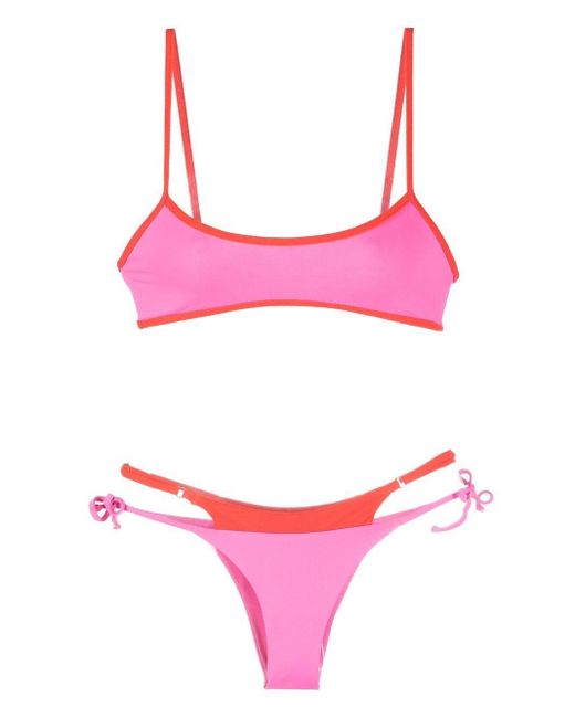 MATINEÉ Pink Strappy Terry-Trim Bikini