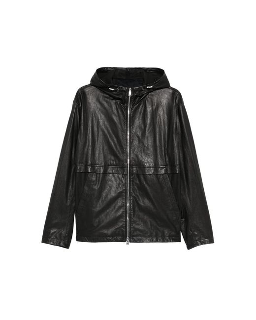 Tagliatore Black Leather Outerwear for men
