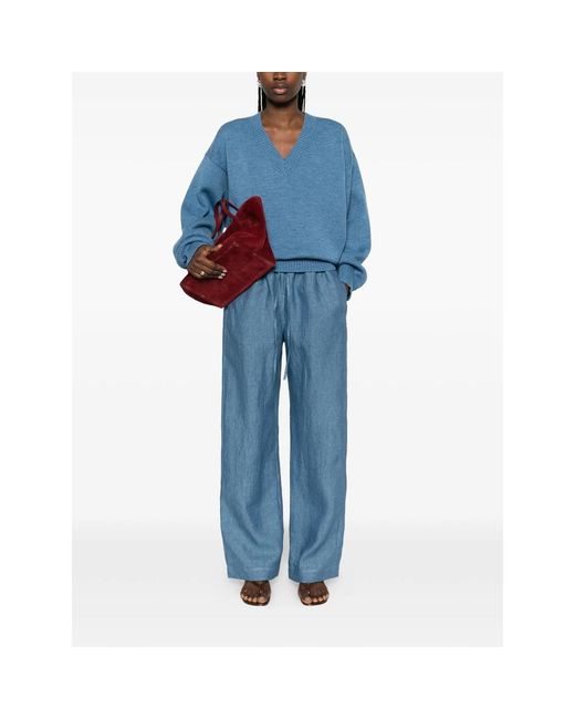 Rohe Blue Drawstring Palazzo Pants