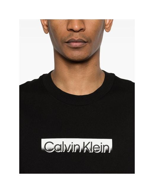 Calvin Klein Black Logo-Print T-Shirt for men