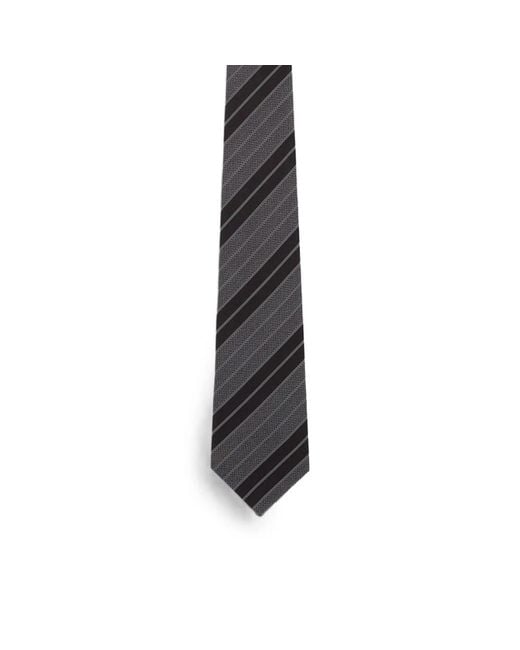 Saint Laurent Black Wide Striped Tie for men