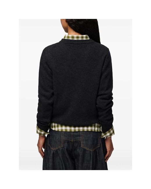 Ganni Black Jumper With Forest Teddy