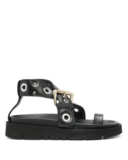 A.P.C. Black Studded Leather Sandals