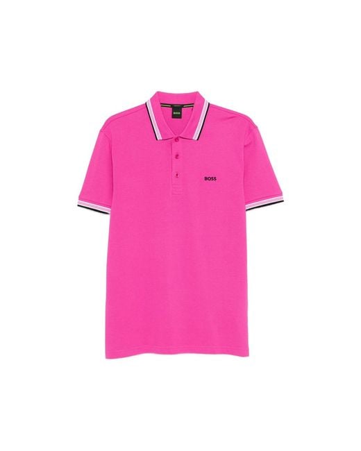 Boss Pink Polo À Manches Courtes for men