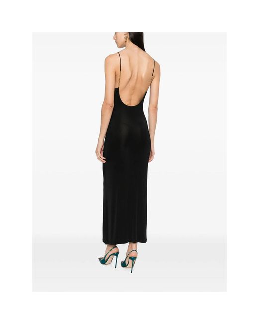Saint Laurent Black Chain-Link-Strap Backless Maxi Dress