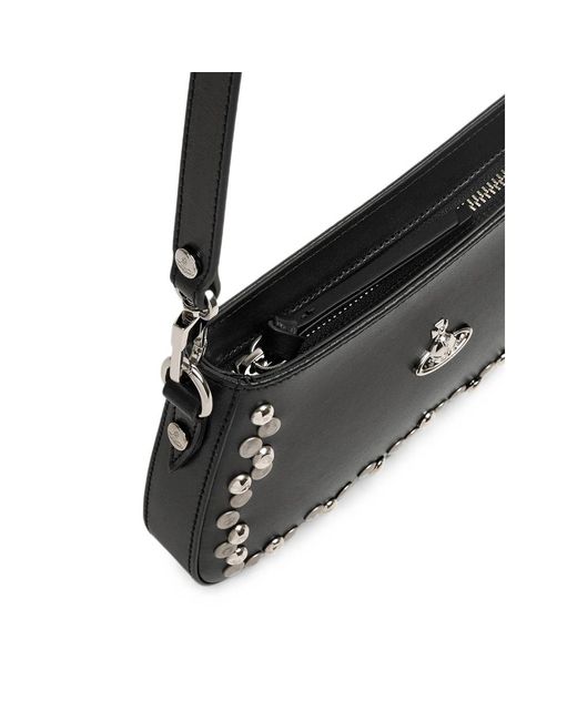 Vivienne Westwood Black Tasha Studded Leather Shoulder Bag