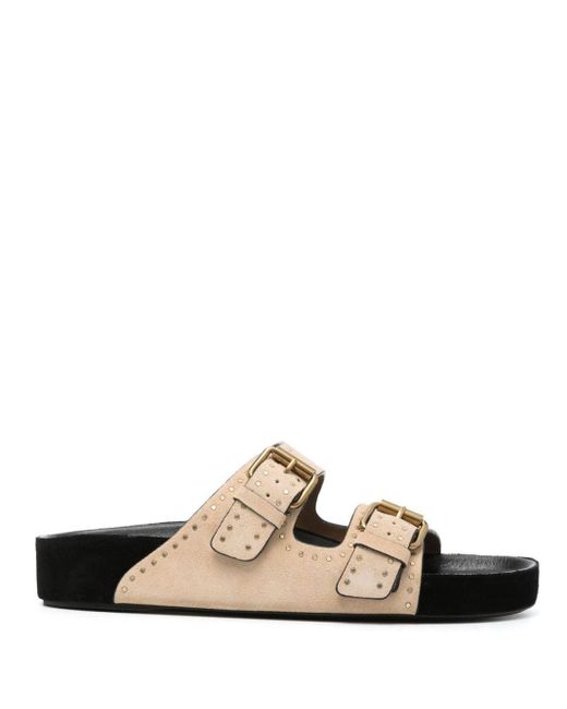 Isabel Marant Lennyo Buckle Sandals in White | Lyst