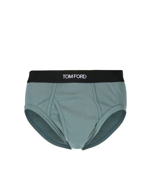Tom Ford Green Logo-Waistband Briefs for men