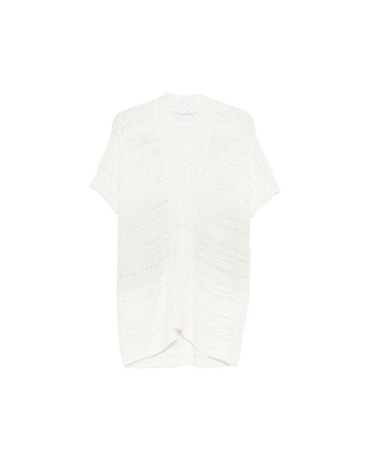 Panicale White Short-Sleeve Cardigan