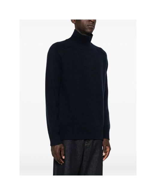 Soft Goat Black Roll-Neck Cashmere Sweater for men