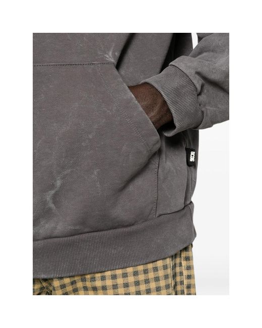 Gcds Gray Studded-Logo Long-Sleeve Hoodie for men