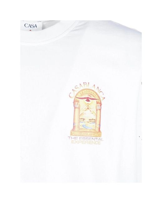 Casablanca White Hermons Mirage Arch Printed Classic T-Shirt for men