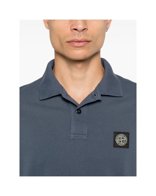 Stone Island Blue Polo Shirts for men