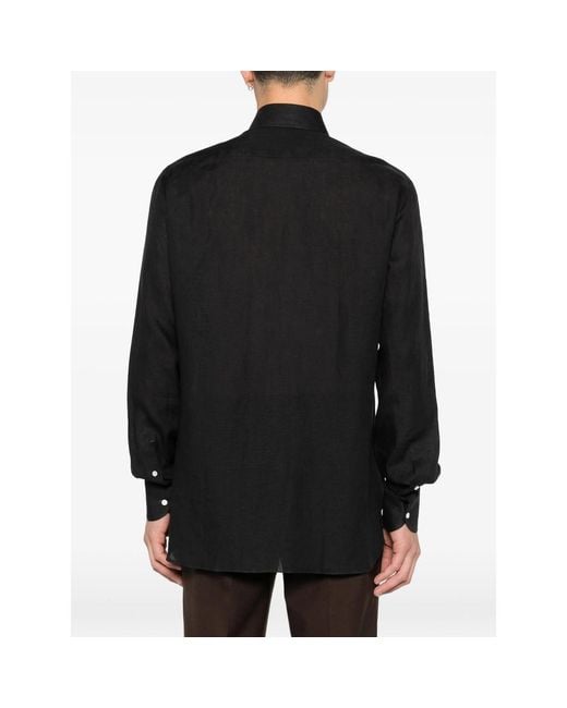 Isaia Black Buttoned Shirt for men