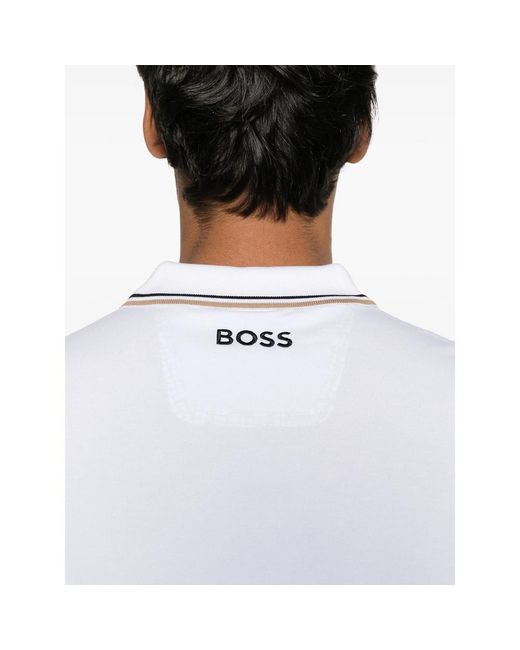 Boss White Active Paddy Regular-Fit Polo Shirt for men