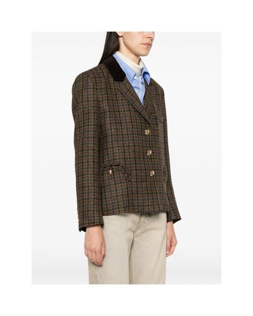 Blazé Milano Brown Check-Pattern Jacket
