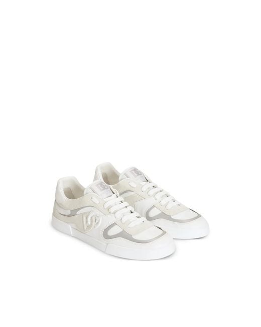 Dolce & Gabbana White Portofino Calfskin Sneakers for men