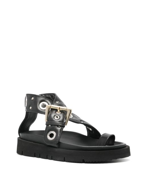A.P.C. Black Studded Leather Sandals