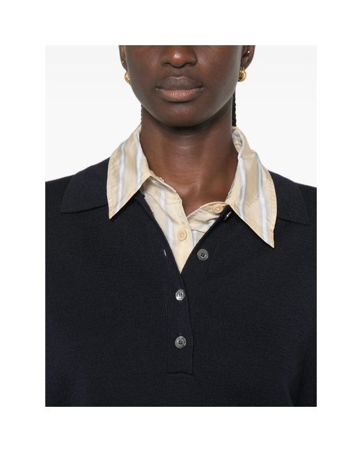 Rohe Black Button-Placket Polo Sweater