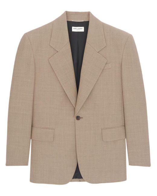 Saint Laurent Brown Oversized Wool Blazer for men