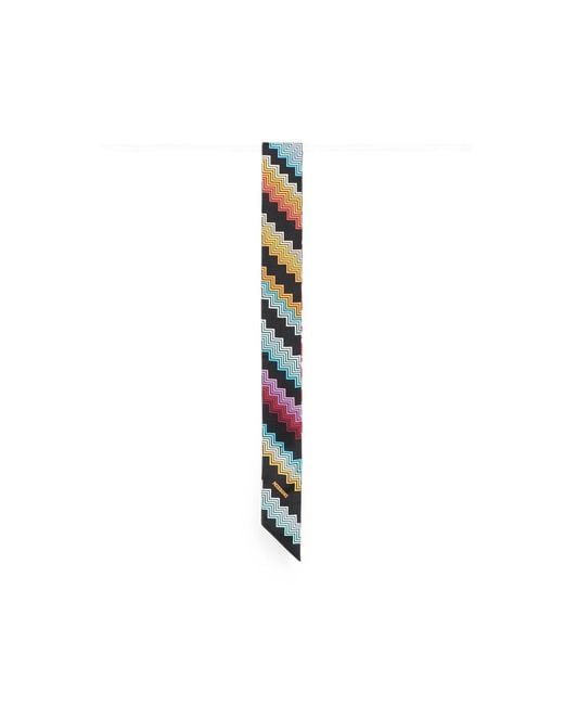 Missoni Multicolor Zigzag-Print Skinny Scarf