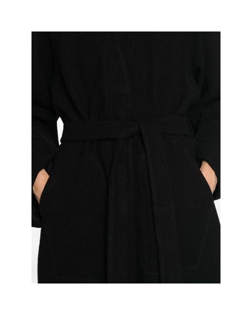 Rick Owens Black Belted Oversized Coat