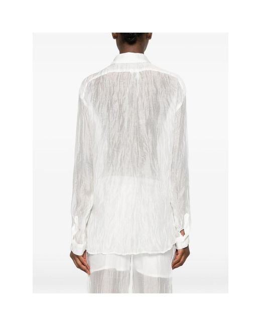LA PISCINE White Long-Sleeve Shirt
