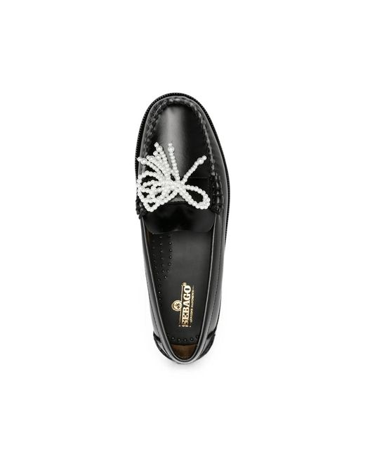 Sebago Black Bow-Embellished Loafers
